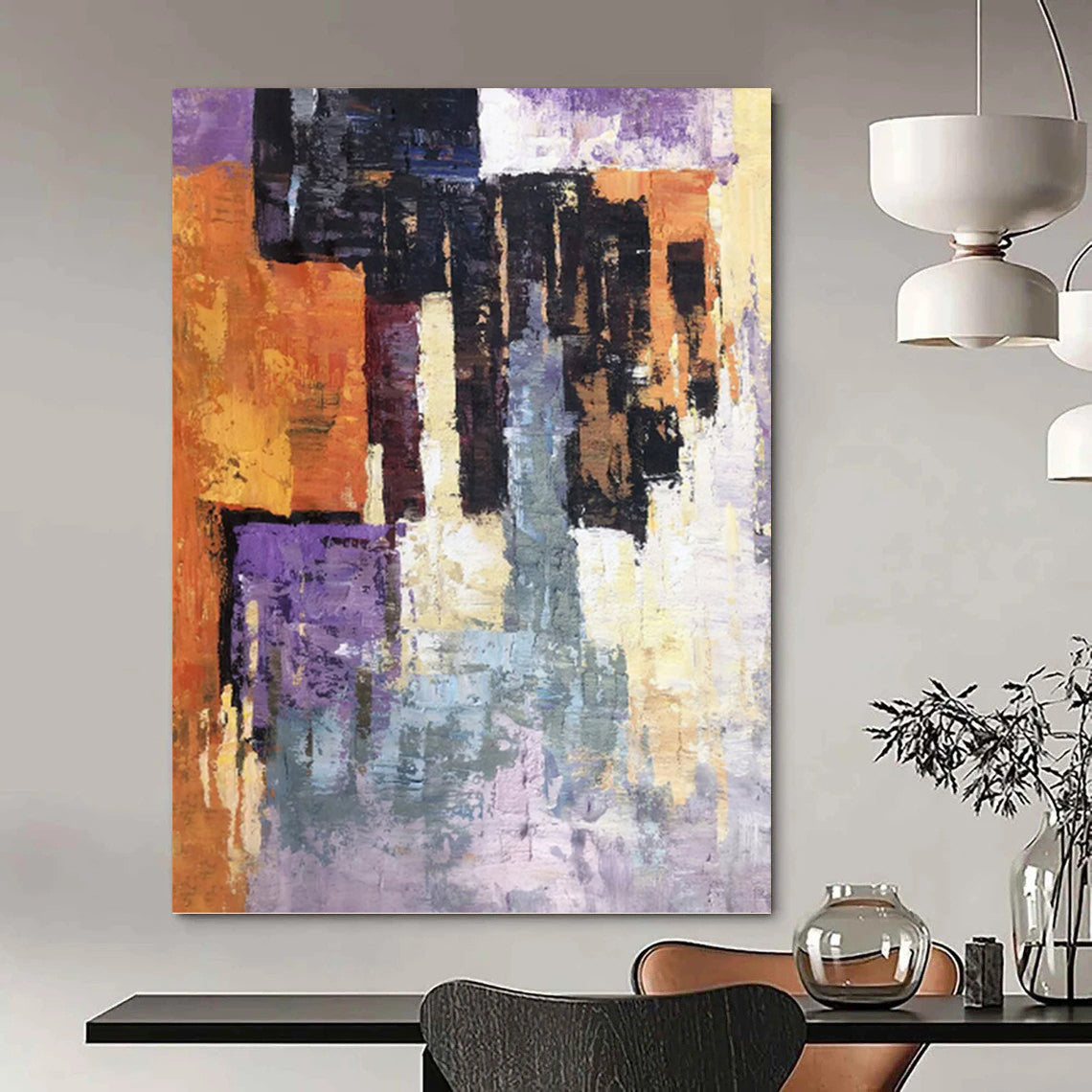 Assertive Hand - Painted Textured Abstract Canvas for Entryway & Office DKH1305