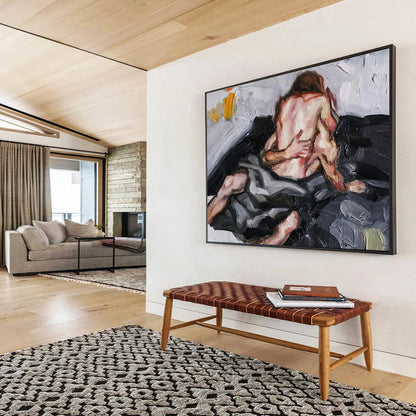 Massive Hand - Painted Textured Abstract Canvas for Living Room & Entryway DKH613