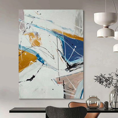 Immense - Sized Hand - Painted Textured Custom Abstract Art for Bedroom and Entryway DTP049