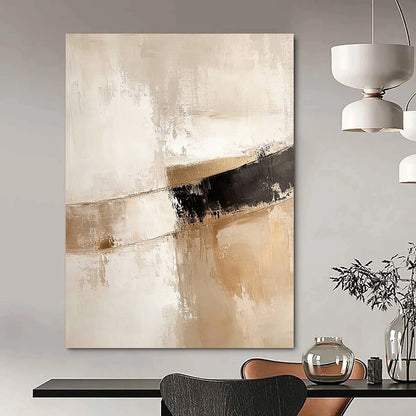 Contemporary abstract art features a soft lampshade with gentle brushstrokes in white and beige, creating an elegant and warm atmosphere. DLZ1220