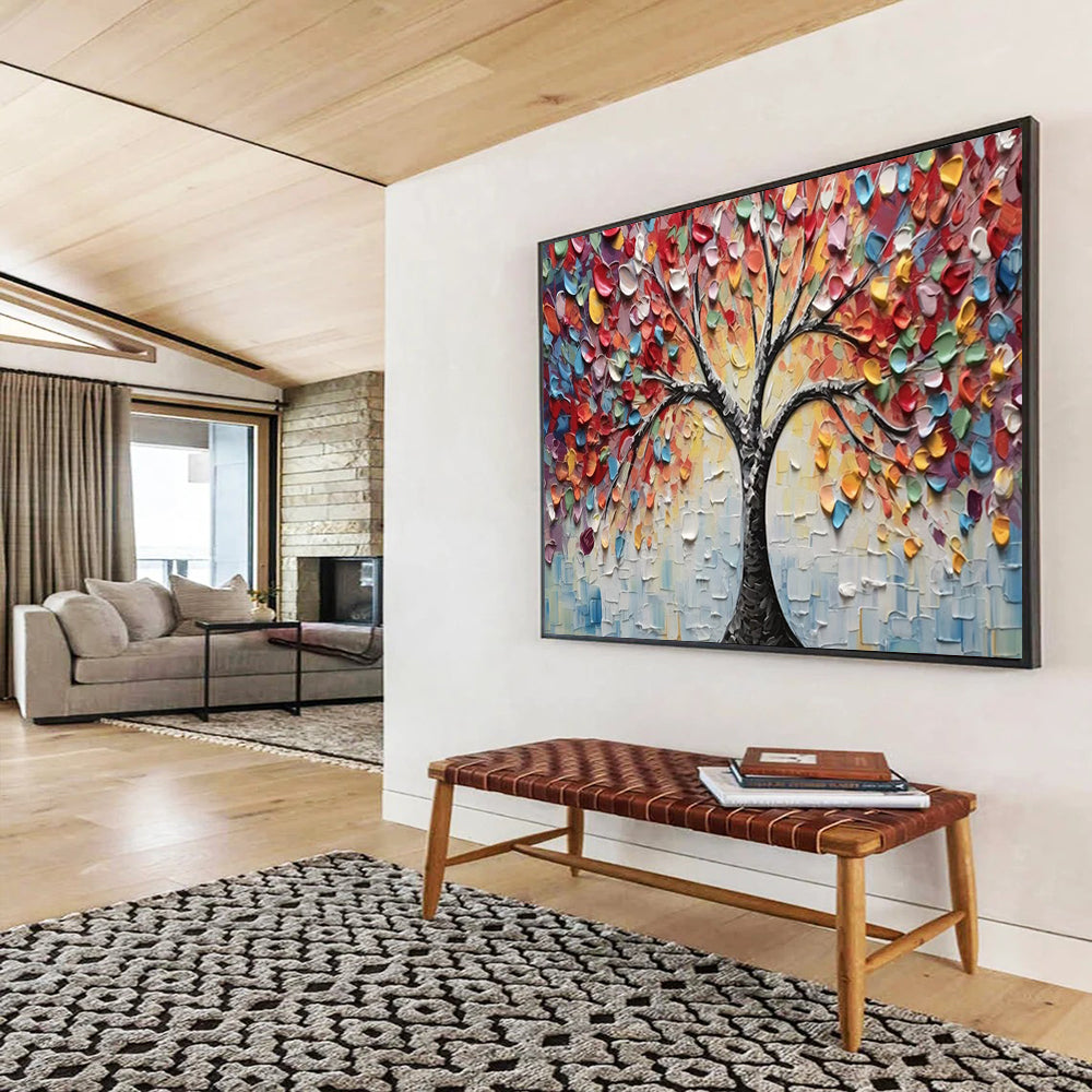 Colorful 3D Tree of Life - Vibrant Bedroom or Living Room Art DLZ169