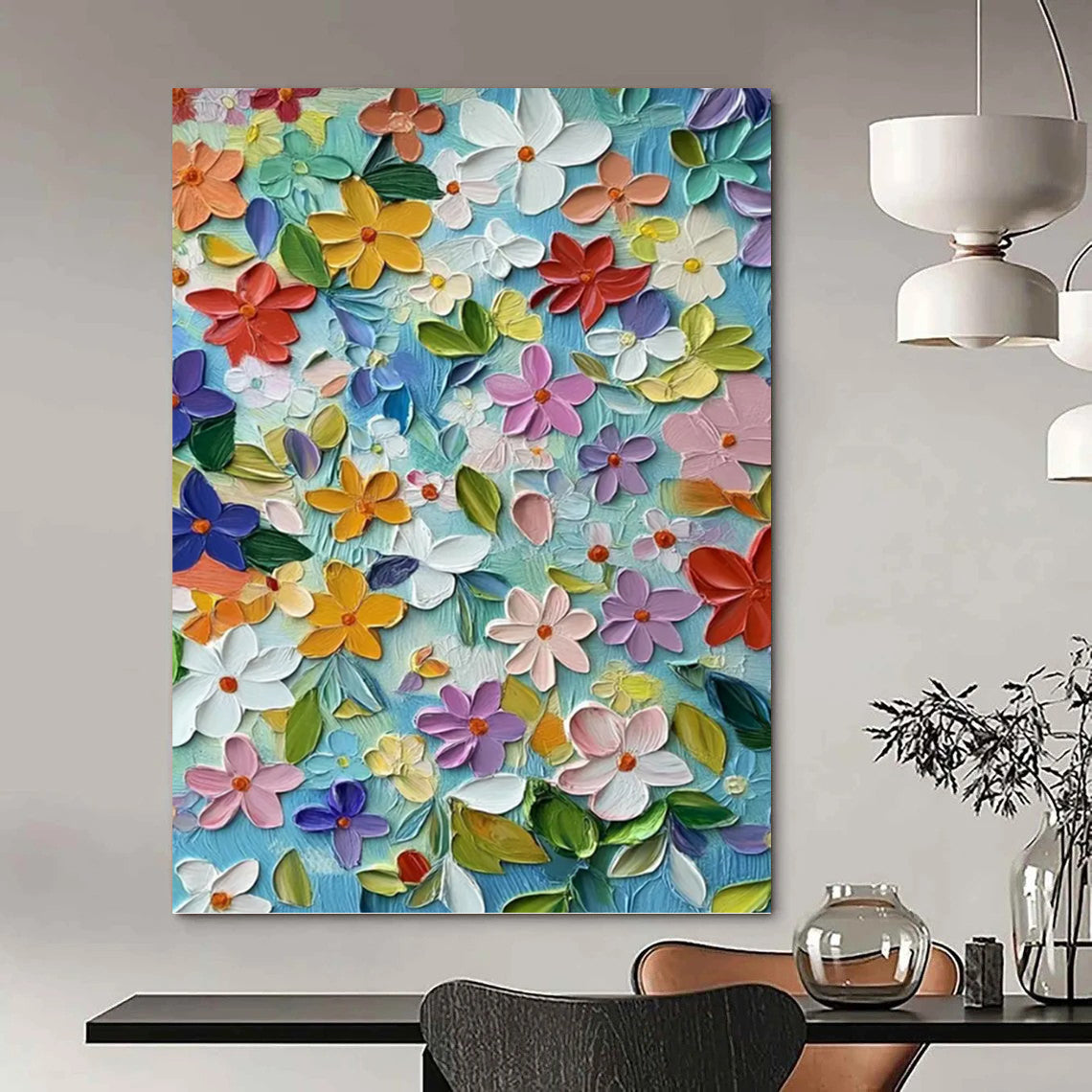 Massive Vertical Hand - Painted Custom Abstract Marvel (with Intricate Textures) for Hallway and Entryway DKH1551