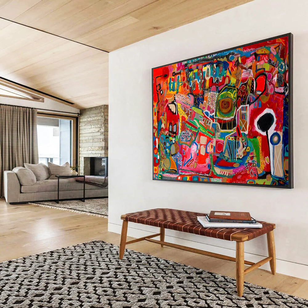 Alluring Oversized Abstract Painting for Hotel Lobby & Hallway LargeART1680