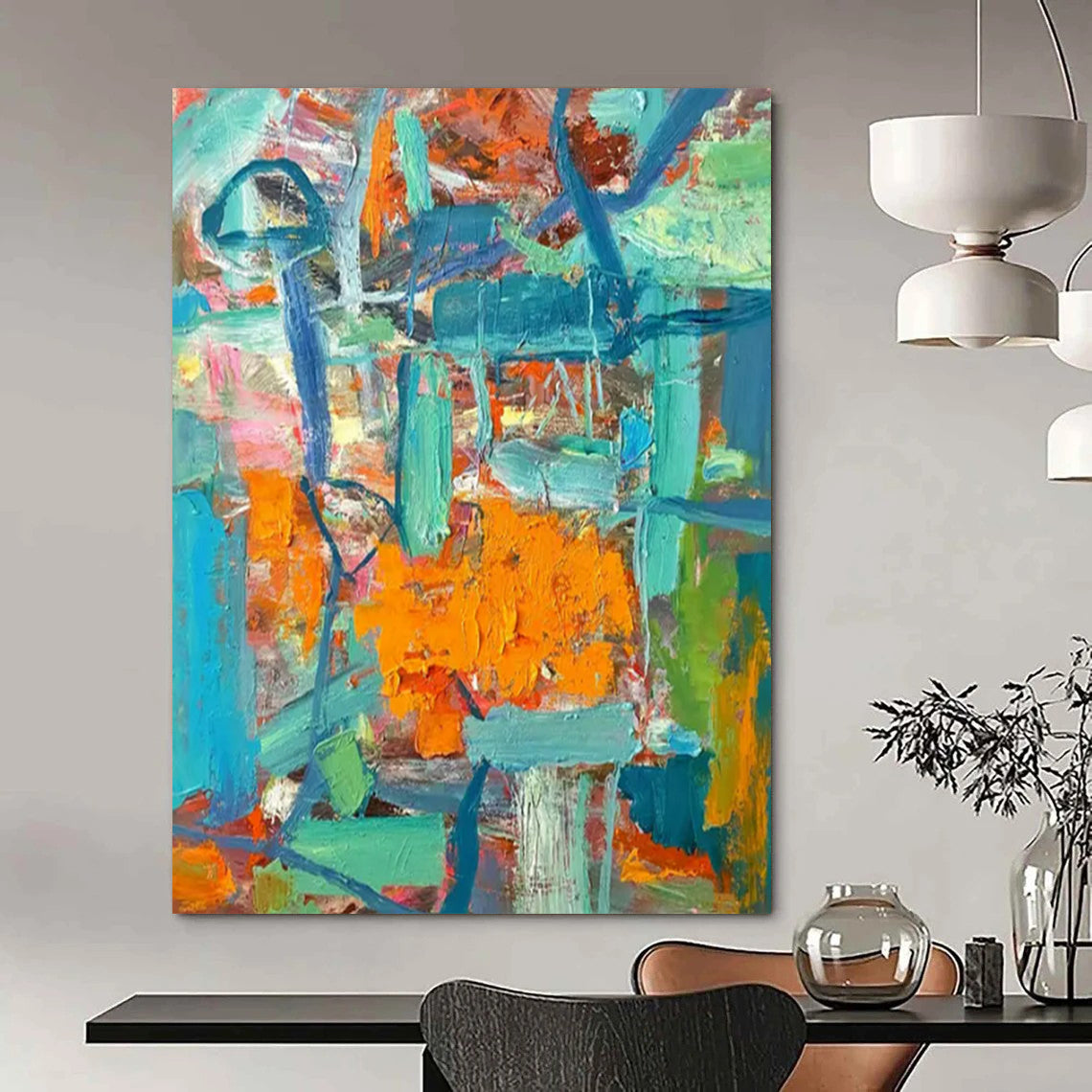 Monumental Hand-Painted Abstract Wall Art for Office & Bedroom LargeART2291