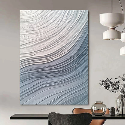 Large contemporary hand-painted abstract artwork featuring smooth curves and intricate patterns that exude calm energy and depth. DLZ1218