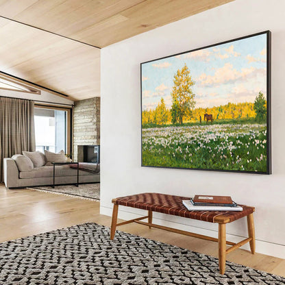 Summer Meadow with Horse - Peaceful Living Room or Office Art DLZ216