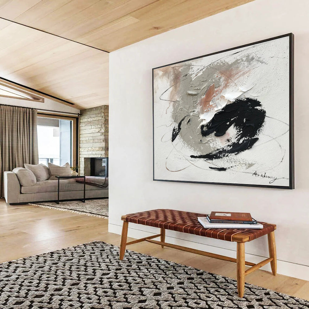 “Sonic Reverie” Oversized Abstract Art for Office & Dining Room DKH312