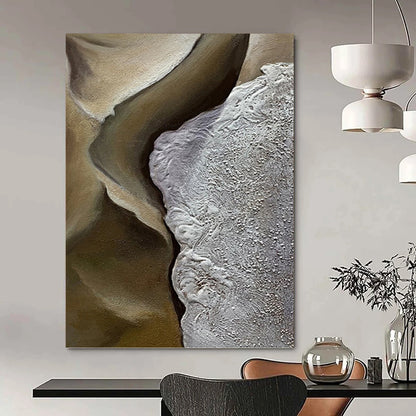 Large - Format Hand - Painted Custom Textured Abstract Painting for Entryway & Hotel Suite DKH0987