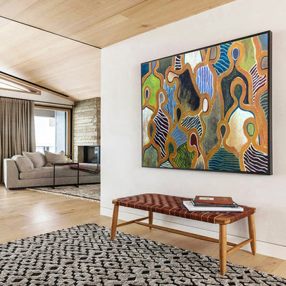 Gigantic Textured Hand - Painted Abstract Wall Mural for Decorative Impact DKH716