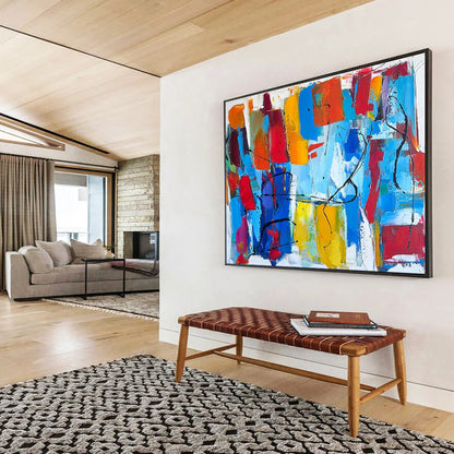 Breathtaking Hand - Painted Textured Abstract Wall Mural for Living Room & Bar DKH605