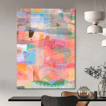 Custom Hand-Painted Abstract Mural for Living Room & Hotel LargeART1862