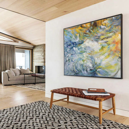 “Timeless Flows” Large - Sized Abstract Canvas for Bedroom & Dining Room DKH291