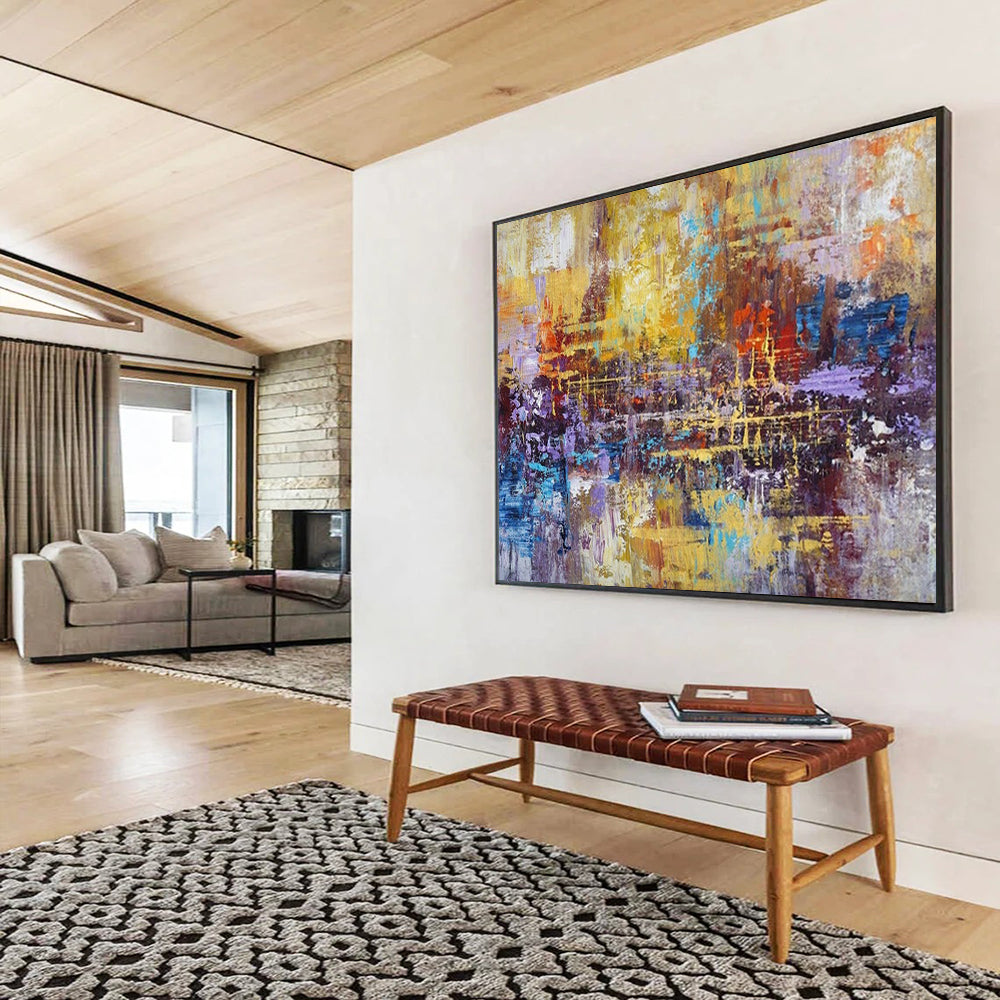 Vast-Format Hand-Painted Abstract Wall Art for Bar & Hotel LargeART1516