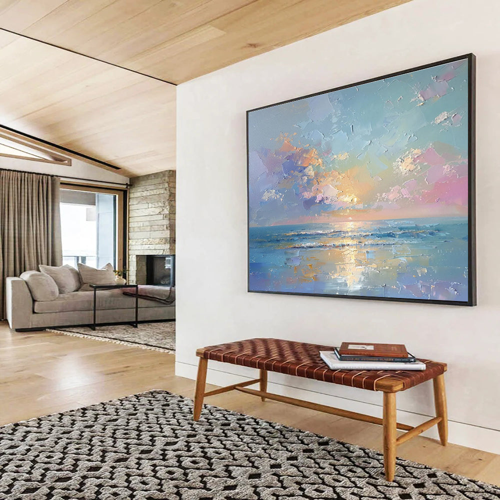 “Mystic Reflections” Giant Abstract Canvas for Bedroom & Entryway DKH363