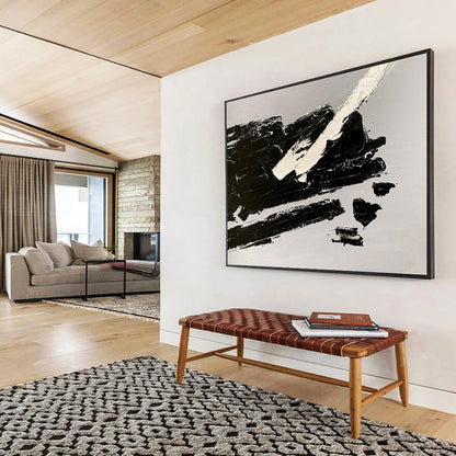 “Elemental Fusion” Oversized Abstract Art for Office & Dining Room DKH284