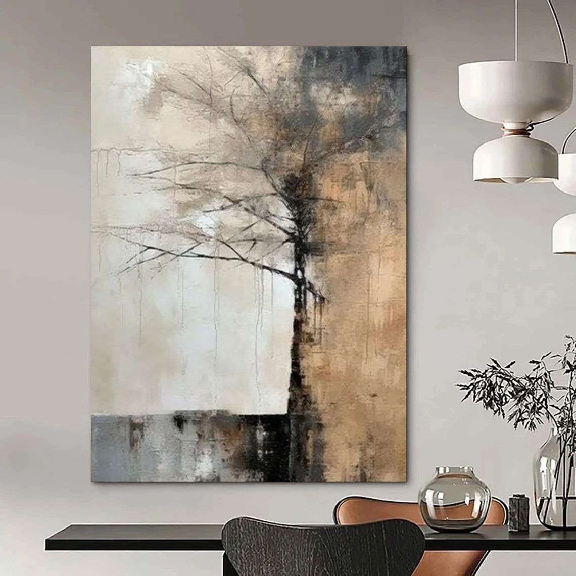 Hand-Painted Personalized Abstract Painting for Living Room & Entryway LargeART1929