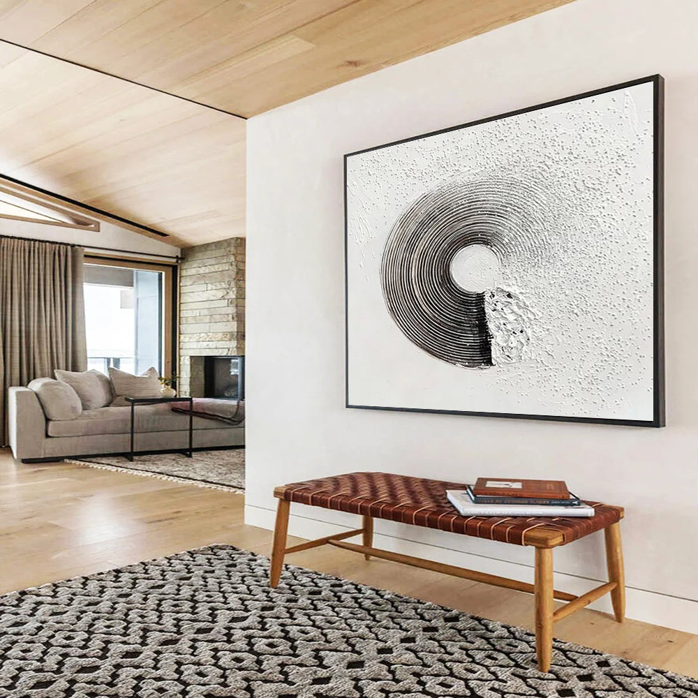 Ethereal & Elegant Hand - Painted Textured Abstract Canvas for Bar & Office DKH645