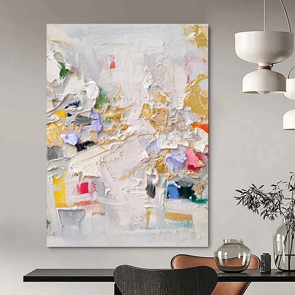 Immense Hand - Painted Custom Textured Abstract Art for Hallway & Hotel Lobby DKH1027