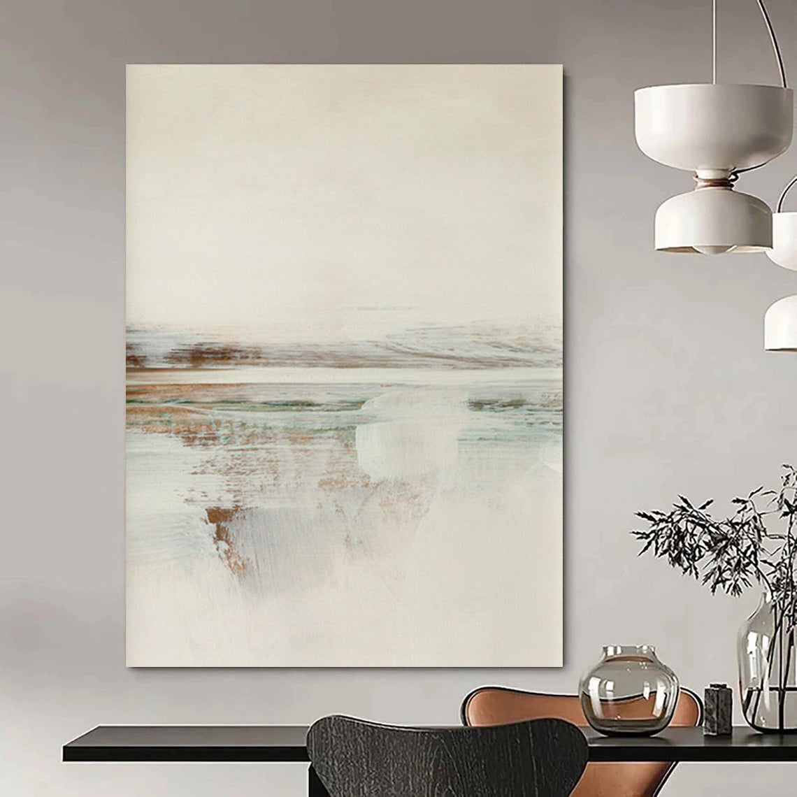 Custom Handmade Abstract Paintings: Big Sizes, Textured Details for Bedroom & Hallway DTP225