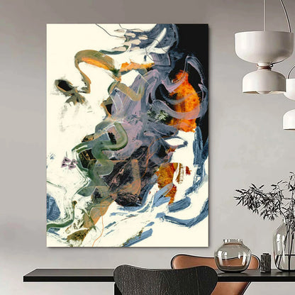 Large-Format-Scale Hand-Painted Abstract Canvases for Bedroom & Hallway LargeART2312