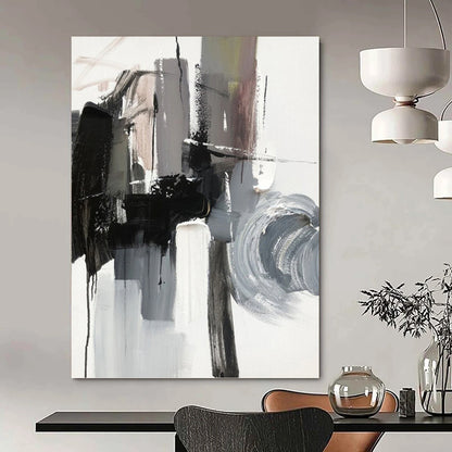 Dramatic Hand - Painted Textured Abstract Canvas for Hallway & Bar DKH1271