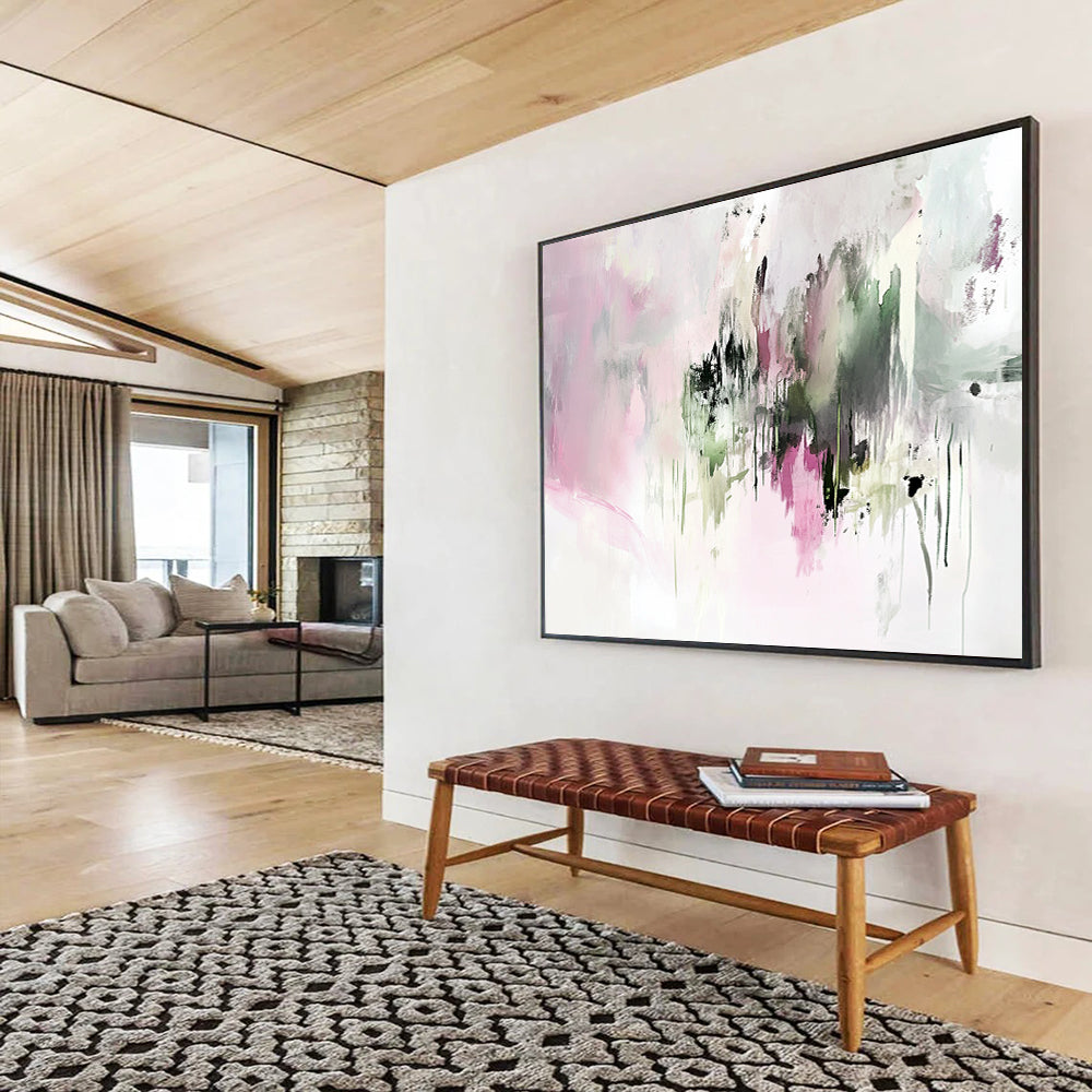 “Soft Colorful Abstract Drips” - Soft Palette, Abstract Drip Shapes Painting On Canvas HB0865