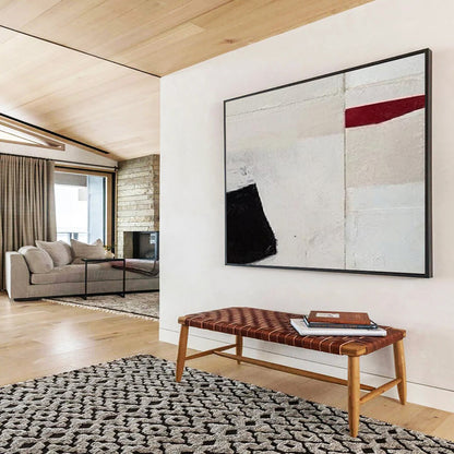 Black - Red Minimalist Abstract - Modern Gallery Wall Piece DLZ110