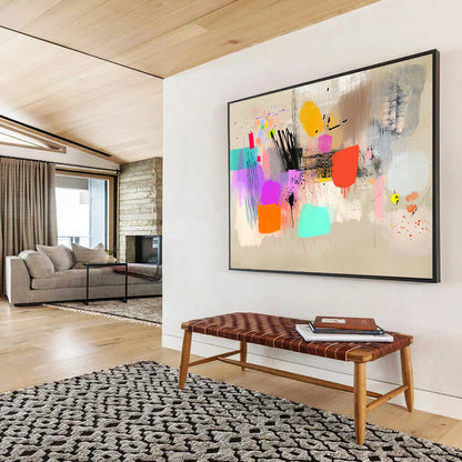 “Colorful Mixed - Media Abstract” - Contemporary Abstract Painting HB0533