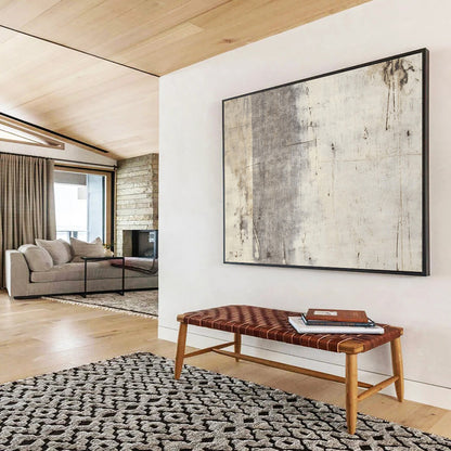 “Textured Gray Abstract” - Gray, Beige, Textural Abstract Painting On Canvas HB0704