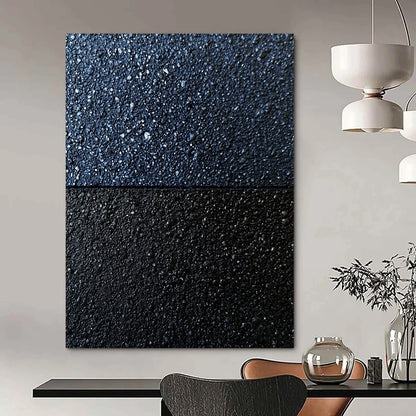 Contemporary abstract art featuring ultra-detailed asphalt textures in dark blue and gray, highlighting depth and contrast in a unique artistic expression. DLZ1201
