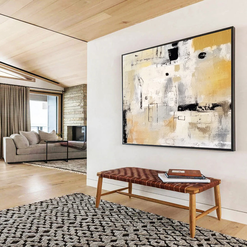 Neutral Tones Abstract - Sophisticated Living Room Art DLZ061