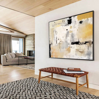 Neutral Tones Abstract - Sophisticated Living Room Art DLZ061