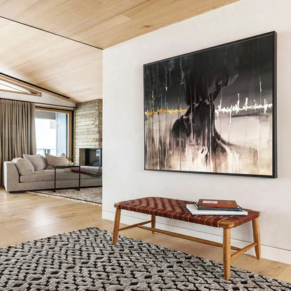 Captivating Large Abstract Artwork with Dynamic Texture for Bedroom & Dining Room DKH900