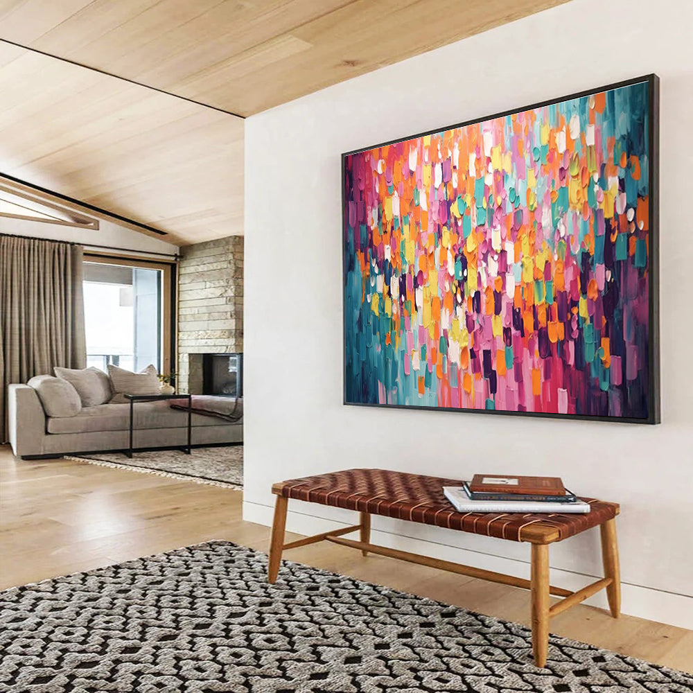 Alluring Original Immense Textured Hand - Applied Abstract Wall Mural for Captivating Spaces DKH868