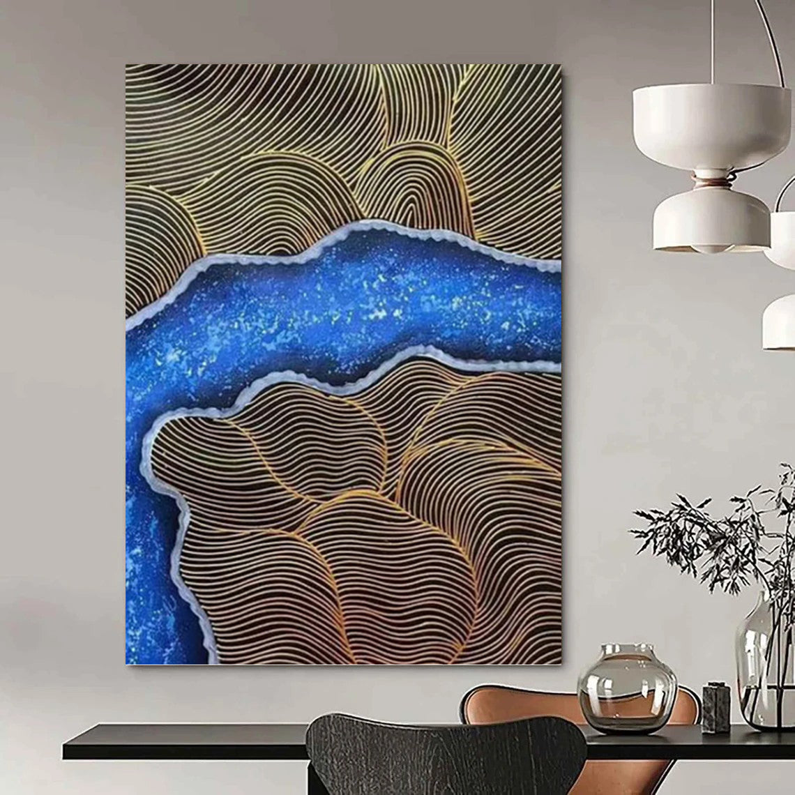 Stylish Hand - Painted Textured Abstract Art for Bar & Hotel DKH1345