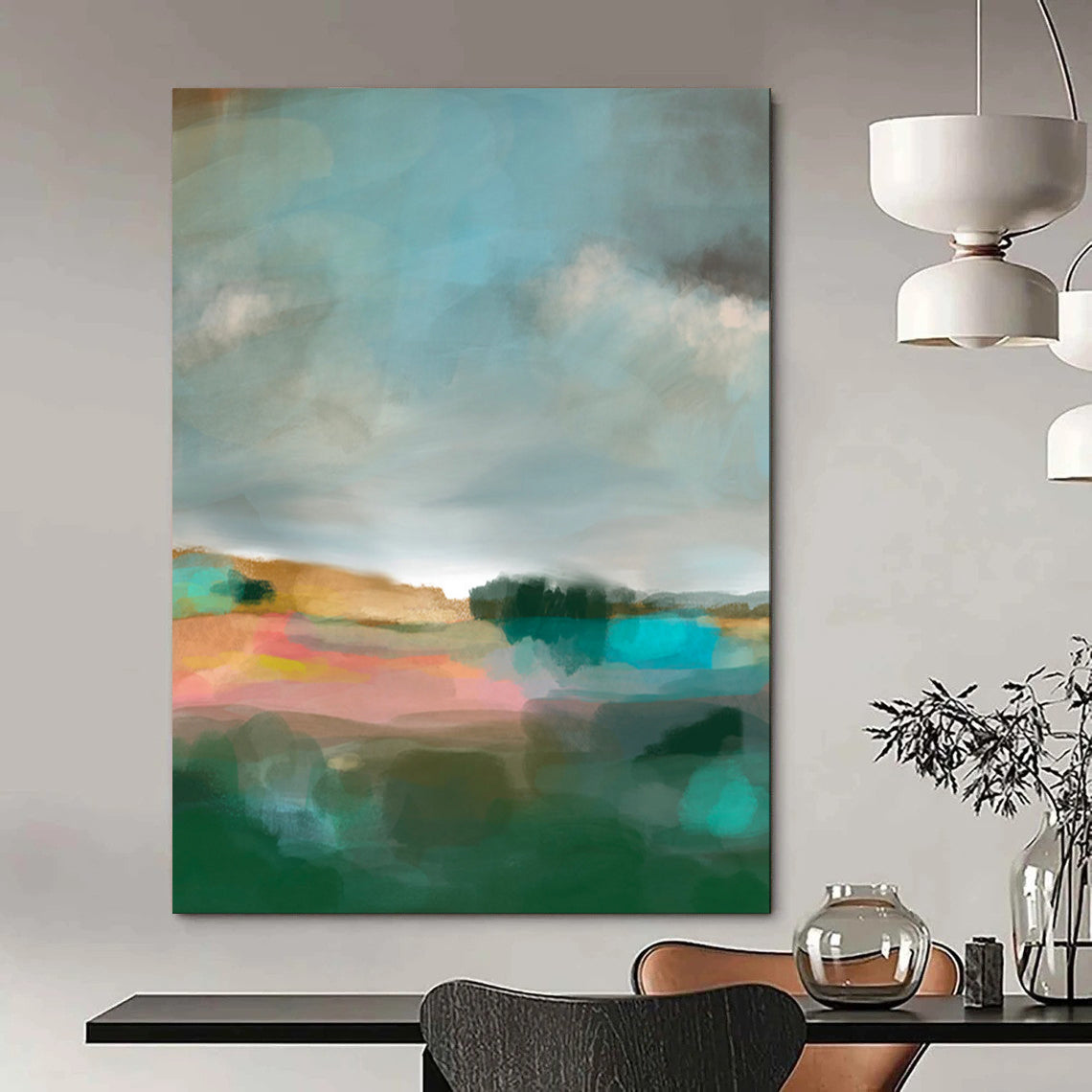 Elegant & Timeless Hand-Painted Custom Abstract Painting for Bedroom & Hallway LargeART2011