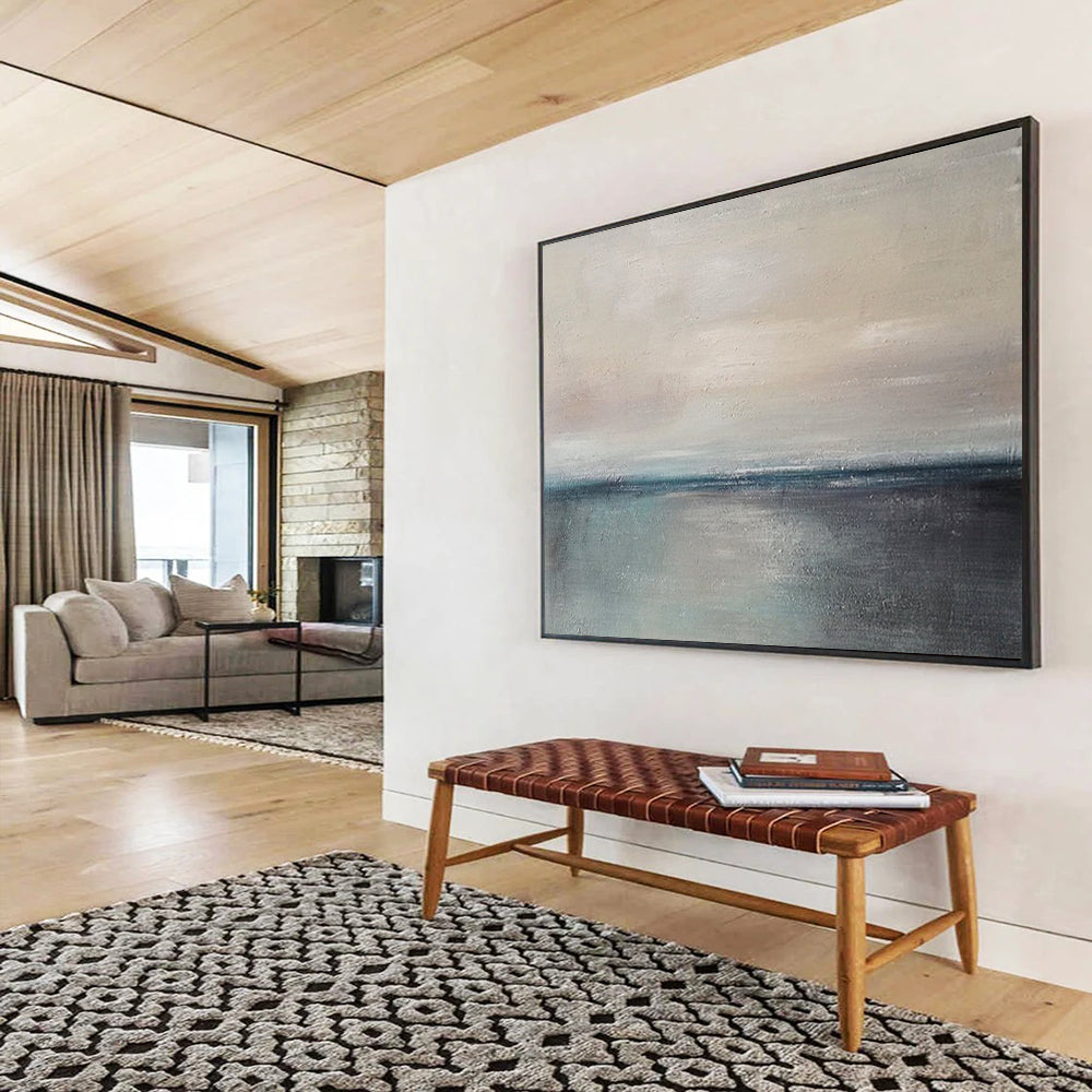 Minimalist Sea & Sky Abstract - Elegant Bedroom Sophistication DLZ017