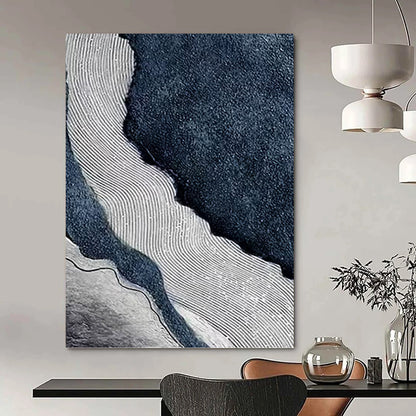 Enormous - Sized Vertical Hand - Painted Textured Custom Abstract Ode, for Living Room and Entryway DKH1536