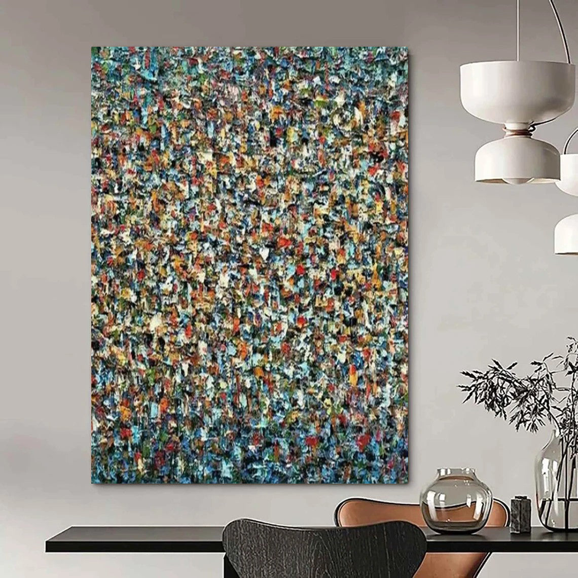 Large-Format Hand-Painted Abstract Canvases for Bedroom & Bar LargeART2348
