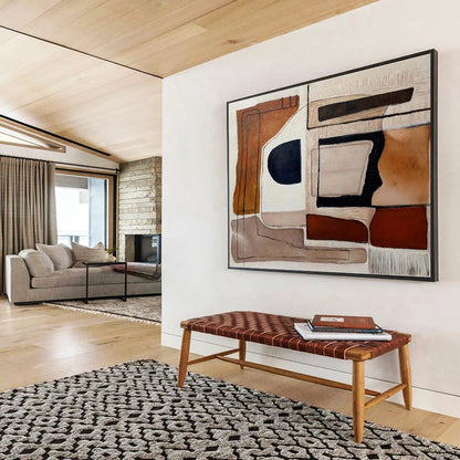 Large - Format Hand - Painted Textured Abstract Painting for Decorative Impact DKH655