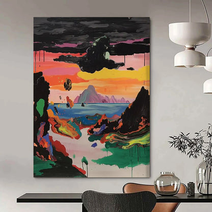 Azure Odyssey: Jumbo - Sized Hand - Painted Custom Abstract Painting for Office and Bedroom DTP107