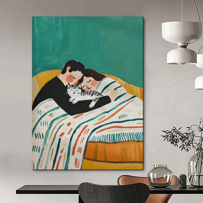 Whimsical & Charming Abstract Canvas Art for Bedroom & Living Room LargeART2043