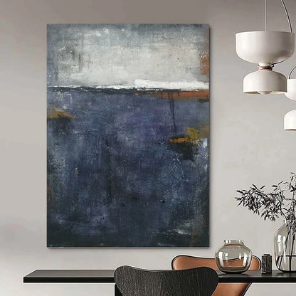 Lofty - Sized Vertical Hand - Painted Custom Abstract Requiem (with Dynamic Textures) for Office and Dining Room DKH1573