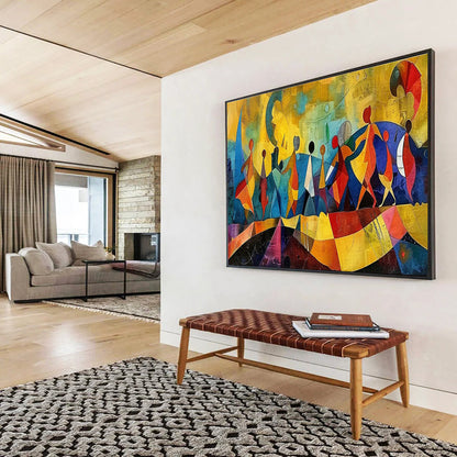 Vast - Scale Hand - Painted Textured Abstract Canvas for Impactful Design DKH768