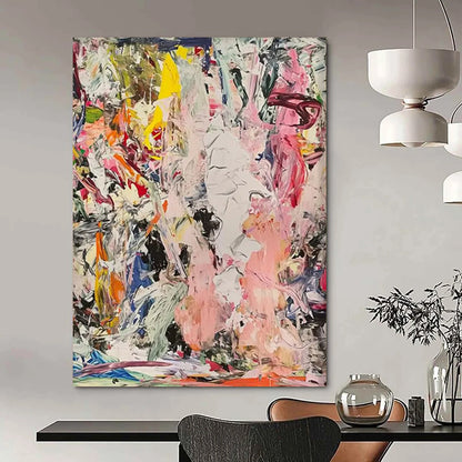 Silken Tapestry: Mega - Sized Hand - Painted Textured Custom Abstract Gem for Dining Room and Hallway DTP097