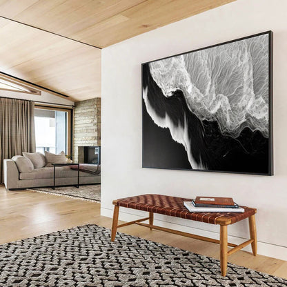 Black & White Wave Textures - Dramatic Bathroom Art DLZ075