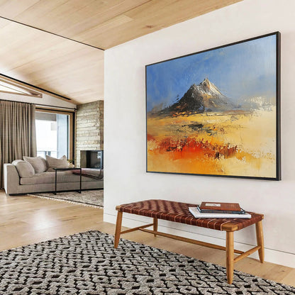 “Impasto Mountain Landscape in Warm Hues” - Impressionist - Inspired Painting On Canvas HB0521