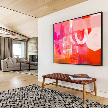 “Vibrant Pink - Orange Abstract” - Expressive Abstract Painting HB0532