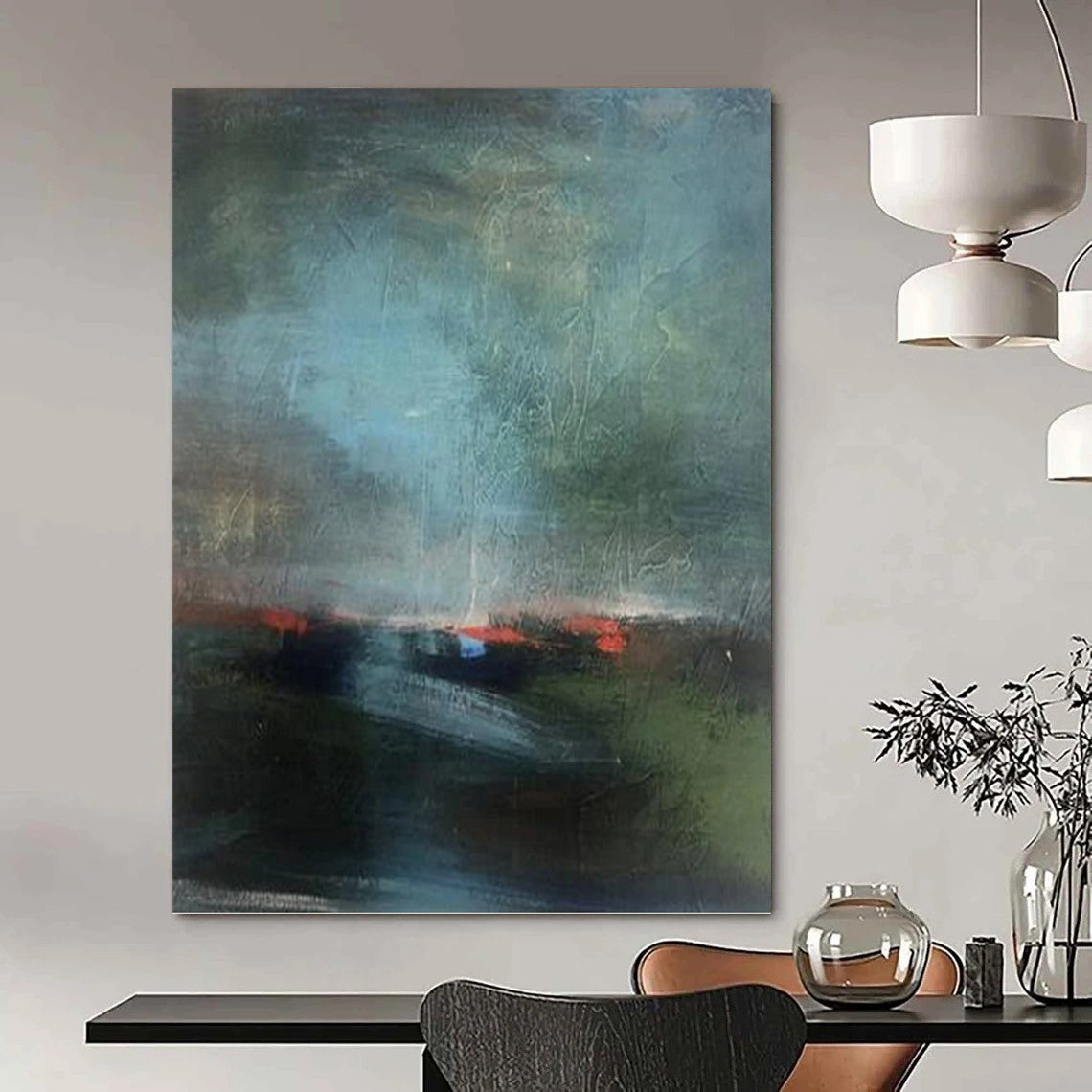 Large - Sized Captivating Hand - Painted Textured Abstract Canvas for Hallway & Entryway DKH1408