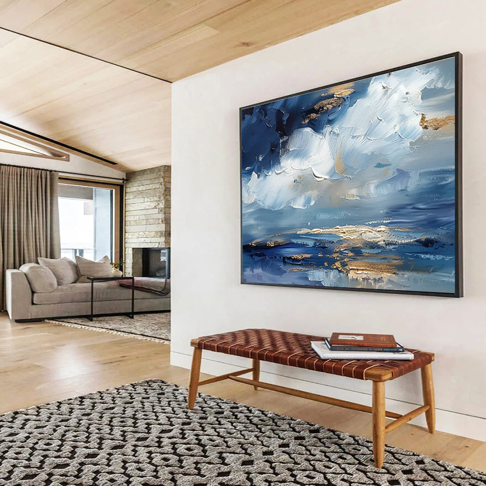 Grand Textured Hand - Painted Abstract Mural for Artistic Atmosphere DKH684